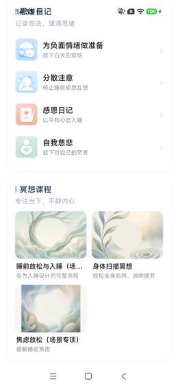 失眠改善场景：日记与冥想