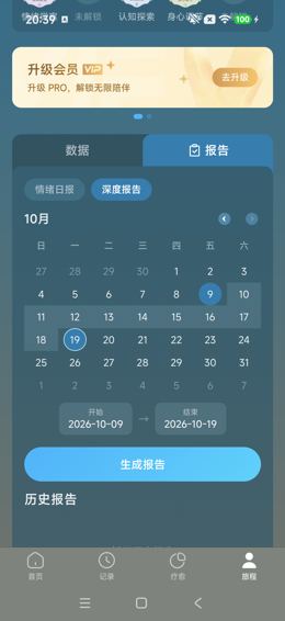 深度报告选定日期范围