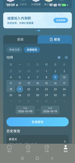 生成后历史报告出现